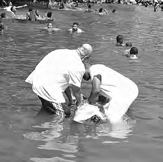 A baptism in a river