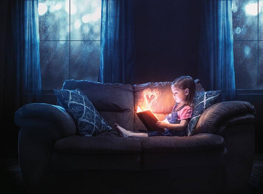 child reading the bible