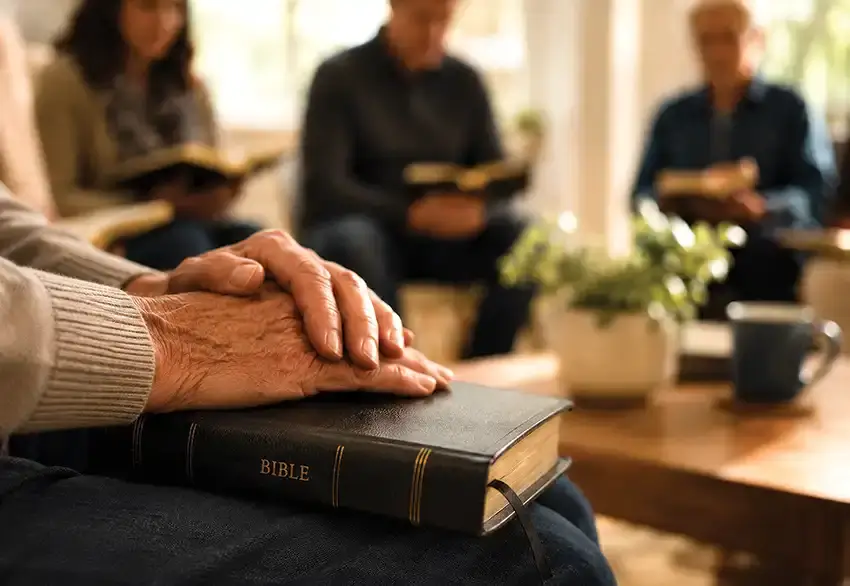 elderly bible reading